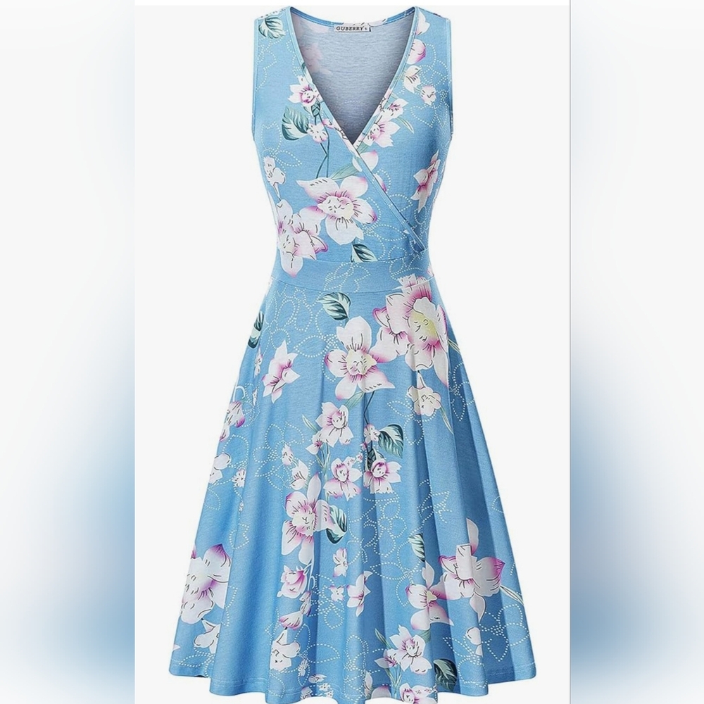 Summer flare tank dress with pockets.